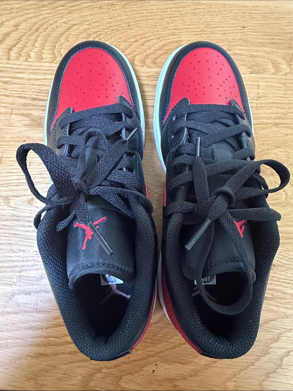 Jordan Black and Red Low-Top Sneakers